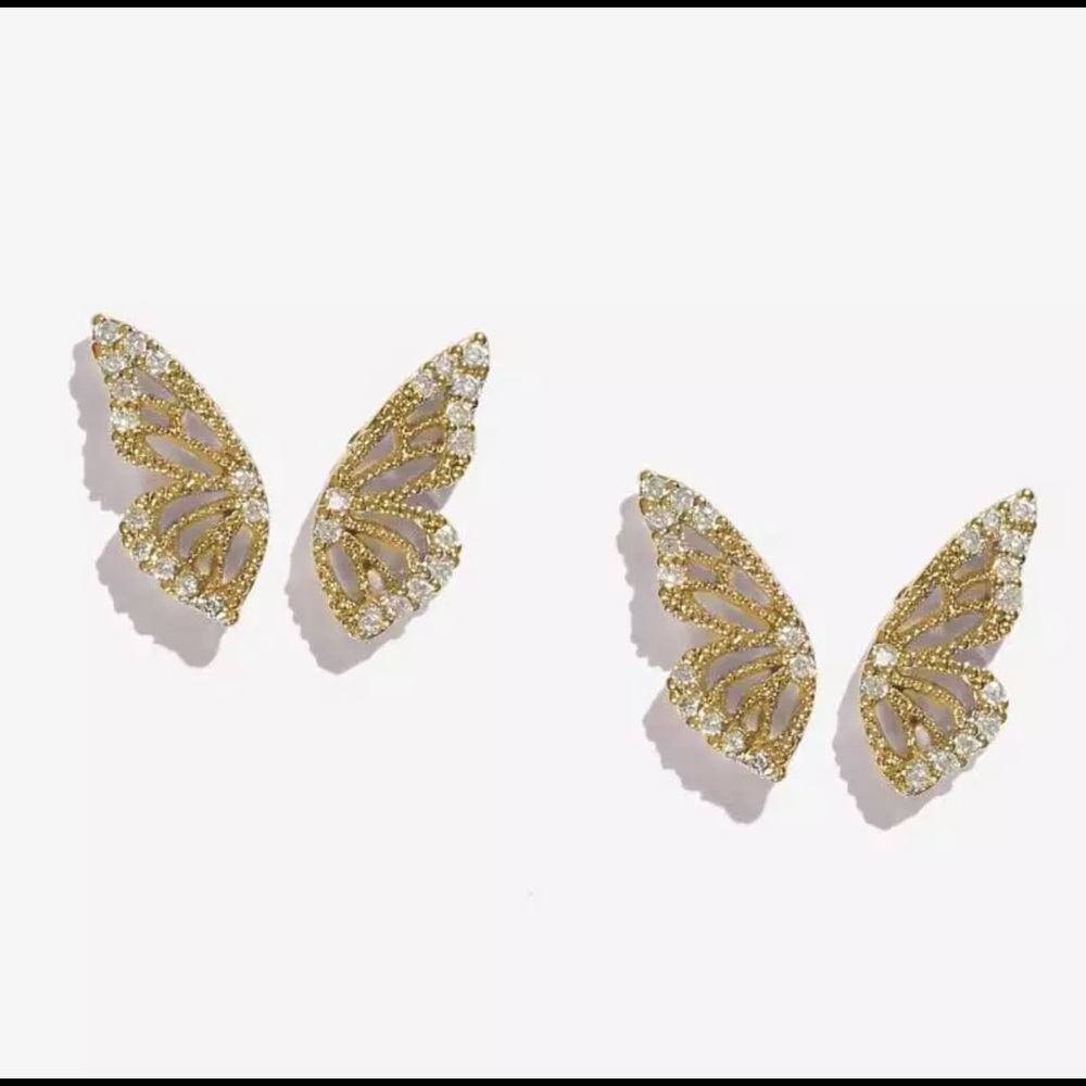 Zirconia butterfly earrings